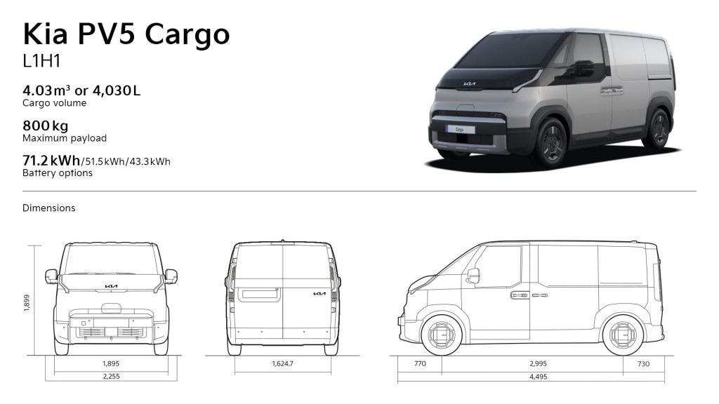 Kia PV5 Cargo Standard (L1H1)