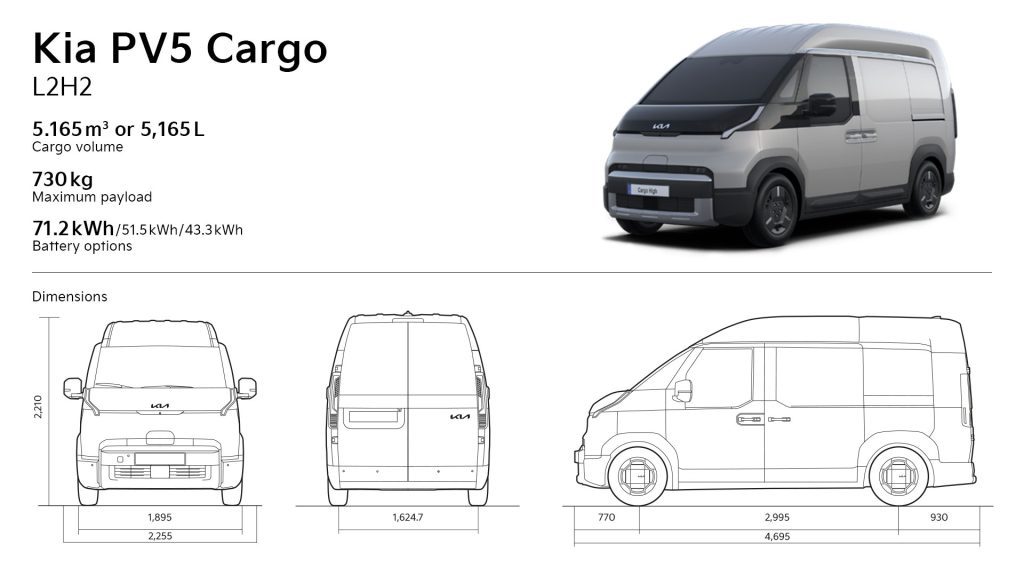 Kia PV5 Cargo High Roof (L2H2)
